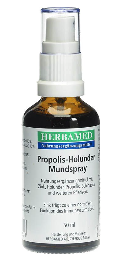 Image of HERBAMED Propolis Holunder Mundspray (50ml)