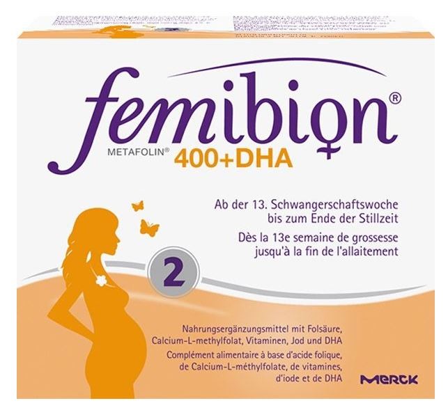 Image of Femibion 400 Folic Acid Plus Metafolin + DHA (120 Tabletten)
