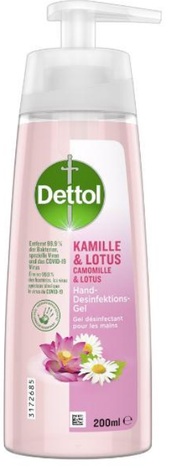 Image of Dettol Desinfektionsgel Hände Kamille & Lotus (200ml)