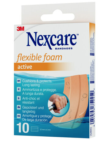Image of 3M Nexcare Flexible Foam Active Band Pflaster 6 x 10cm (10 Stk)
