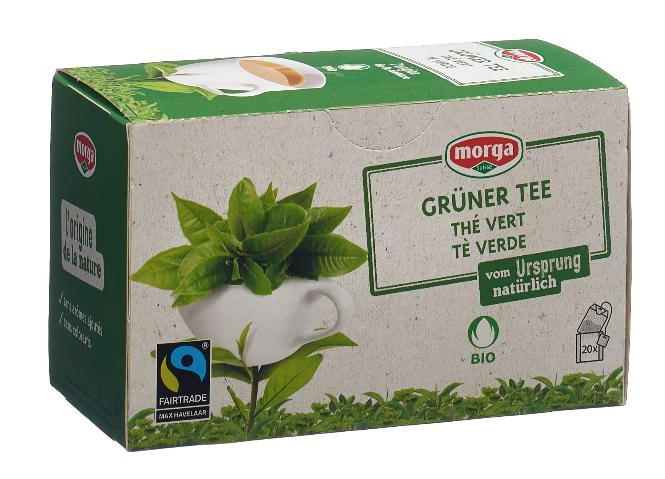 Image of Morga Grüner Tee Beutel Bio Fairtrade (20 Stk)