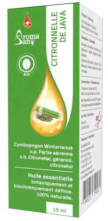 Image of AromaSan Java Citronella Bio Ätherisches Öl (15ml)