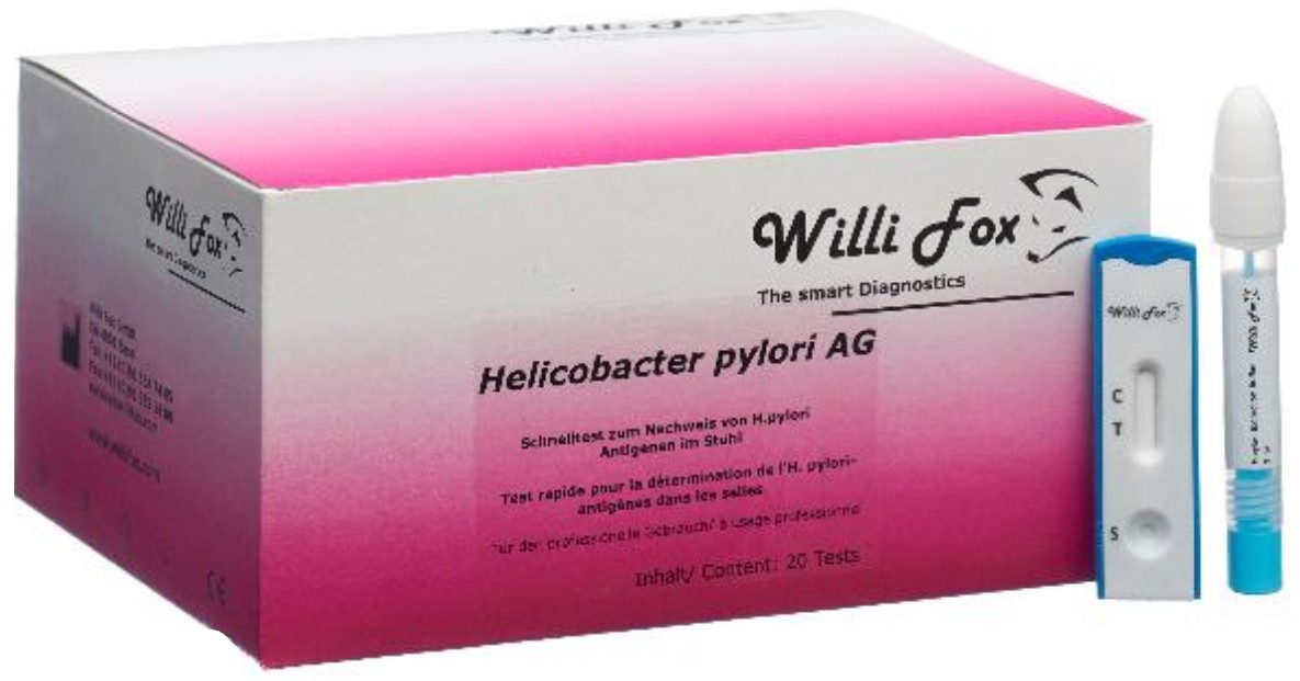 Image of Willi Fox Helicobacter Pylori AG Test Stuhl (20 Stk)