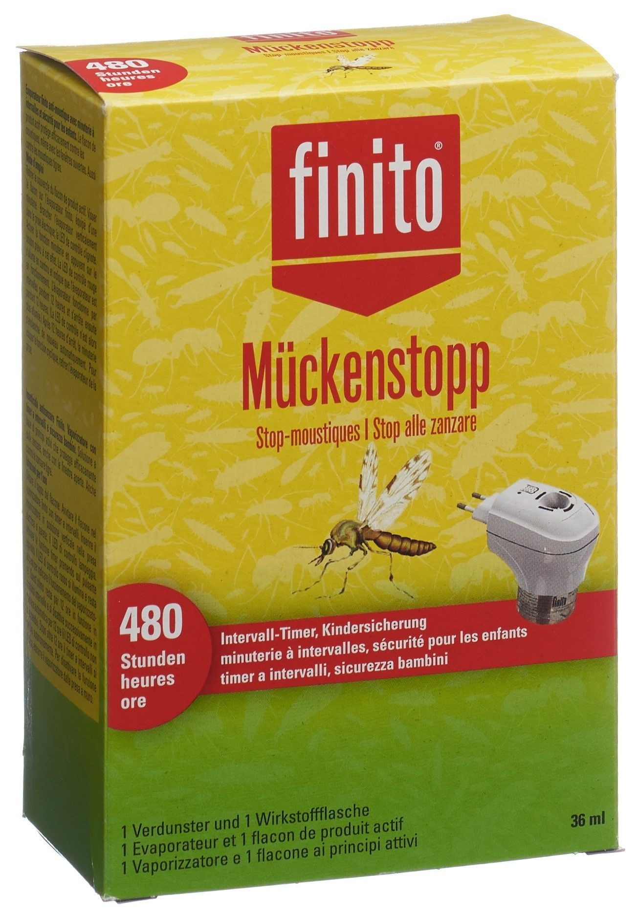 Image of Finito Mückenstopp Stecker mit Timer + Flüssigkeit (36ml)