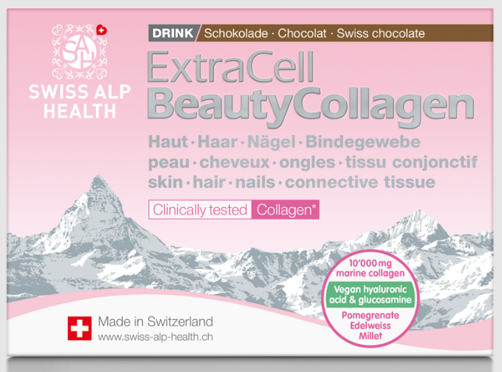 Image of Swiss Alp Health Extra Cell Beauty Collagen Choco Drink (20 Beutel)