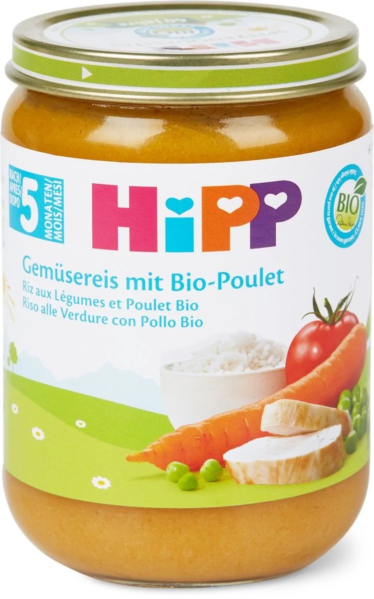 Image of Hipp Gemüsereis Mit Bio-Poulet Glas (190g)