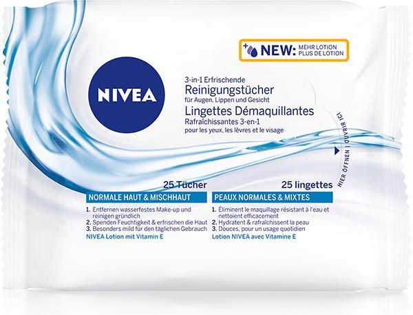 Image of Nivea 3-in-1 Erfrischende Reinigungstücher (25 Stk)