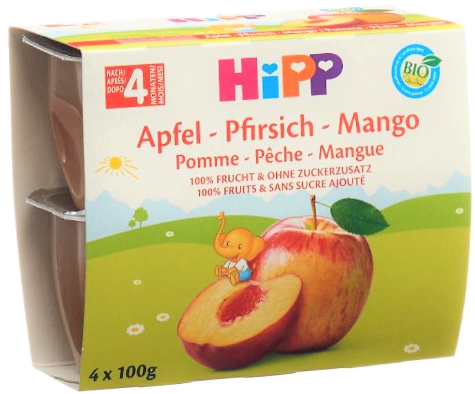 Image of Hipp Apfel-Pfirsich-Mango Fruchtpause (4x100g)