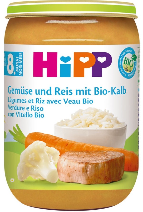 Image of Hipp Gemüse Und Reis Mit Bio-Kalb (220g)