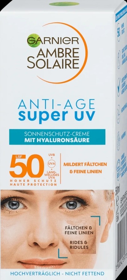 Image of GARNIER AMBRE SOLAIRE Anti-Age Super UV Sonnencreme Gesicht LSF50+ (50ml)