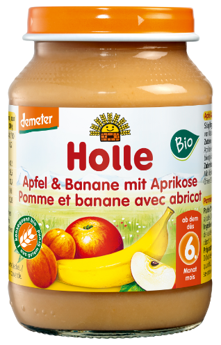 Image of Holle Apfel & Banane mit Aprikose Bio (190g)