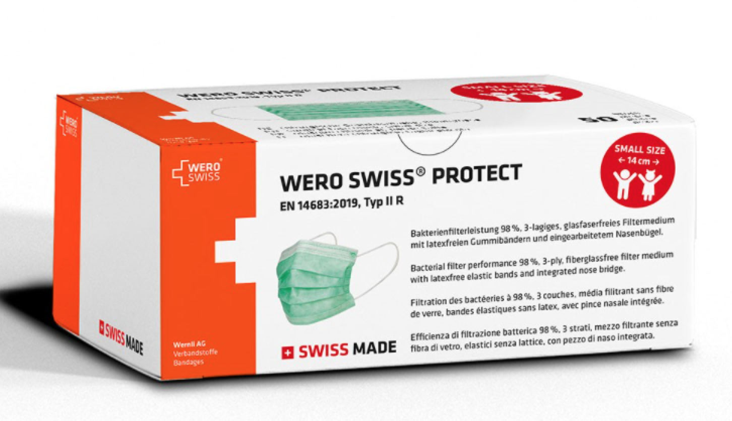 Image of WERO SWISS Protect Einweg-Mundschutz Typ IIR Small Size (50 Stk)