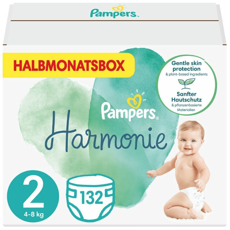 Image of Pampers Harmonie Gr. 2 4-8kg Mini Monatsbox (132 Stk)