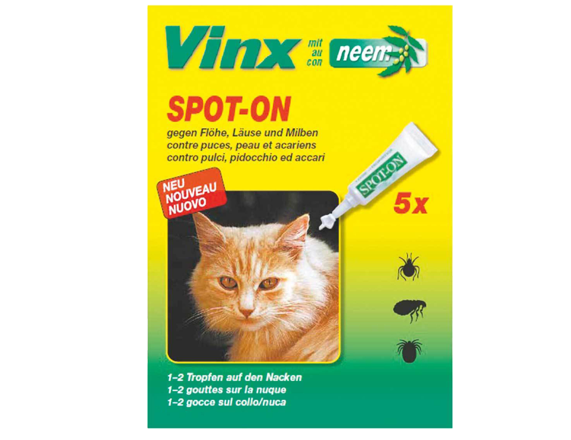 Image of Vinx Bio Spot On Tropfen mit Neem Katze (5x1ml)