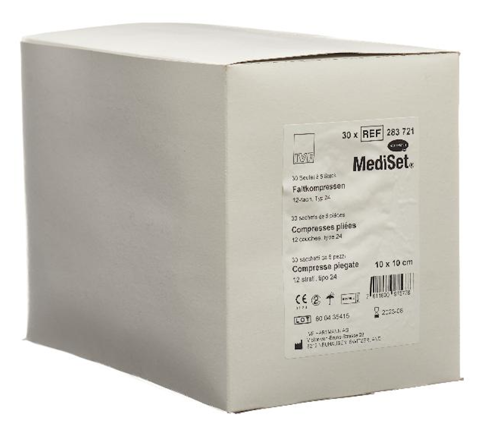 Image of MediSet Faltkompressen Typ 24 Steril 10x10cm 12-fach (30x5 Stk)