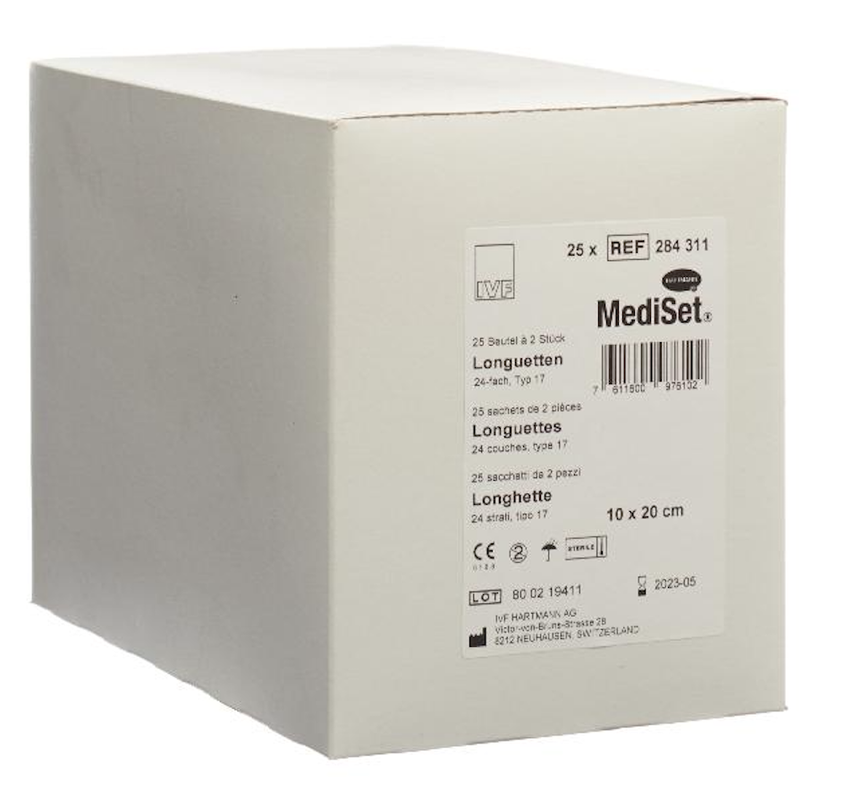 Image of MediSet Longuette Typ 17 Steril 10x20cm 24-fach (25x2 Stk)