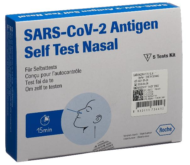 Image of ROCHE SARS-CoV-2 Antigen Self Test Nasal (5 Stk)