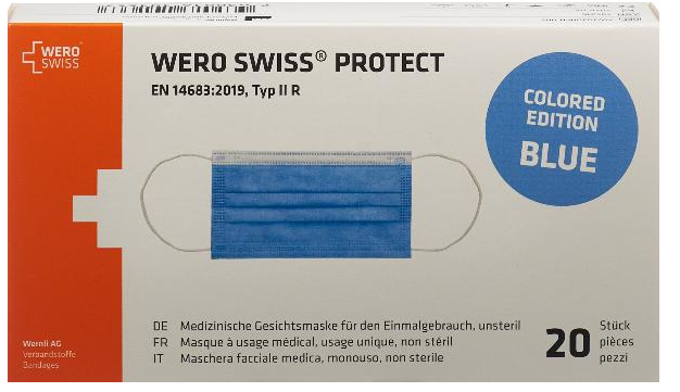 Image of WERO SWISS Protect Maske Typ IIR blau (20 Stk)