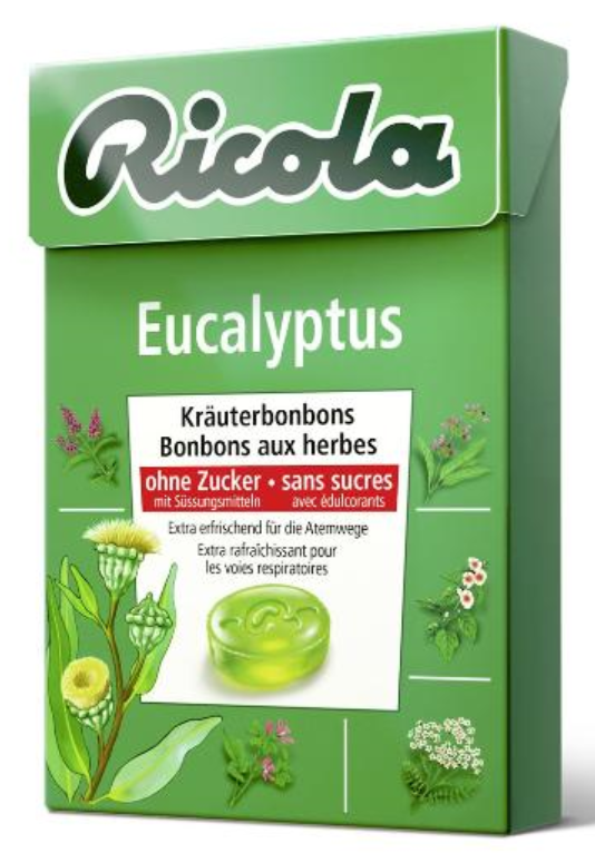 Image of Ricola Eucalyptus Kräuterbonbons ohne Zucker (50g)