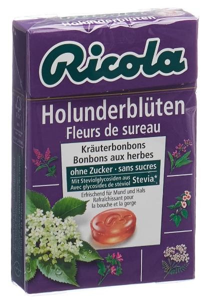 Image of Ricola Holunderblüten Bonbons ohne Zucker mit Stevia (50g)