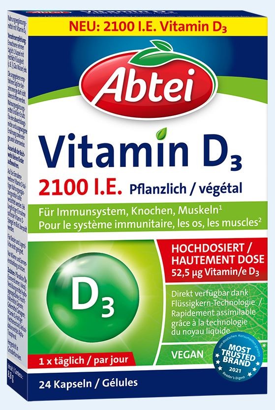 Image of Abtei Vitamin D3 2.100 I.E. Pflanzlich (24 Stk)
