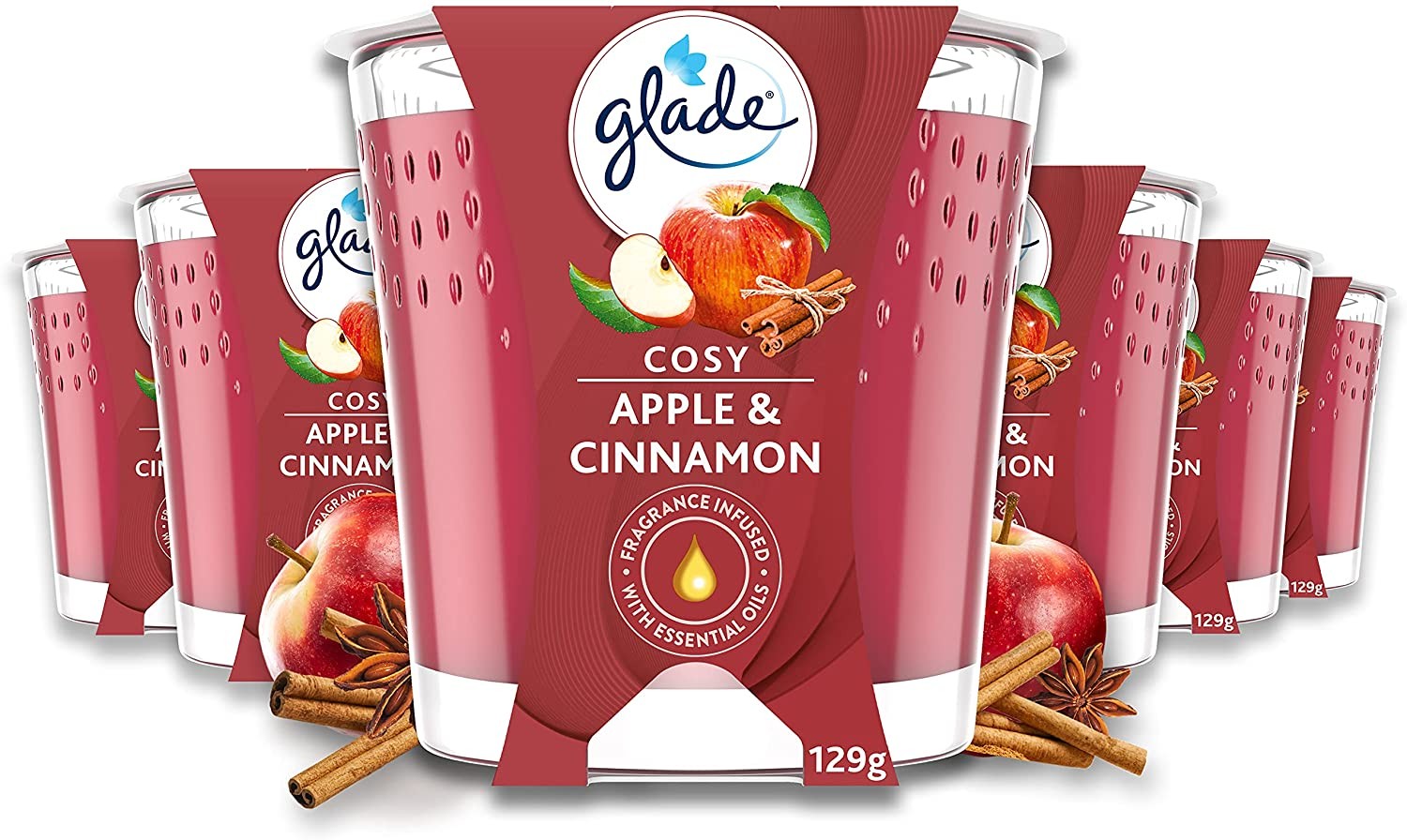 Image of Glade Duftkerze Cosy Apple & Cinnamon (129g)