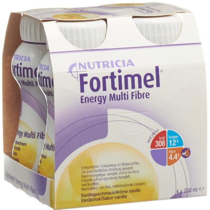 Image of Fortimel Energy Multi Fibre Vanille (4x200ml)