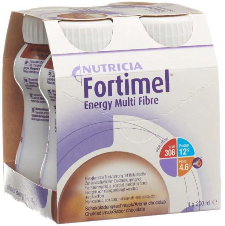 Image of Fortimel Energy Multi Fibre Schokolade (4x200ml)