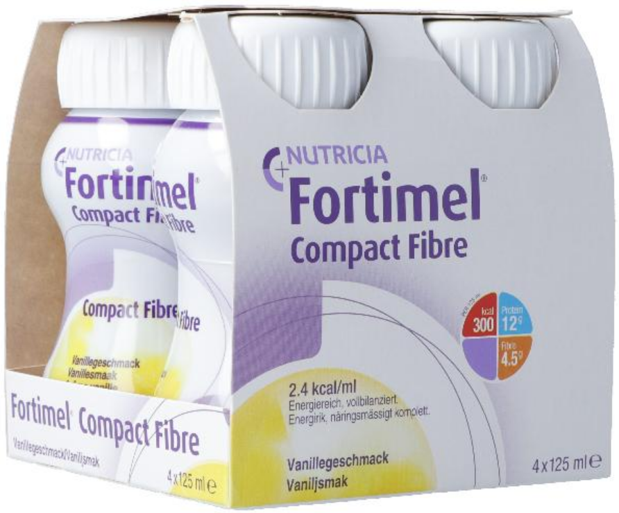 Image of Fortimel Compact Fibre Vanille (4x125ml)