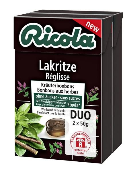 Image of Ricola Lakritze Bonbons mit Stevia Duo (2x50g)