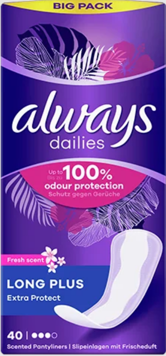 Image of Always Dailies Extra Protect Long Plus Fresh Slipeinlagen (40 Stk)