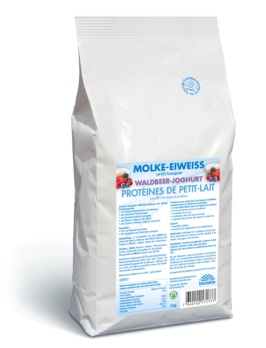 Image of BIOSANA Molke Eiweiss Pulver Waldbeer-Joghurt (2 kg)