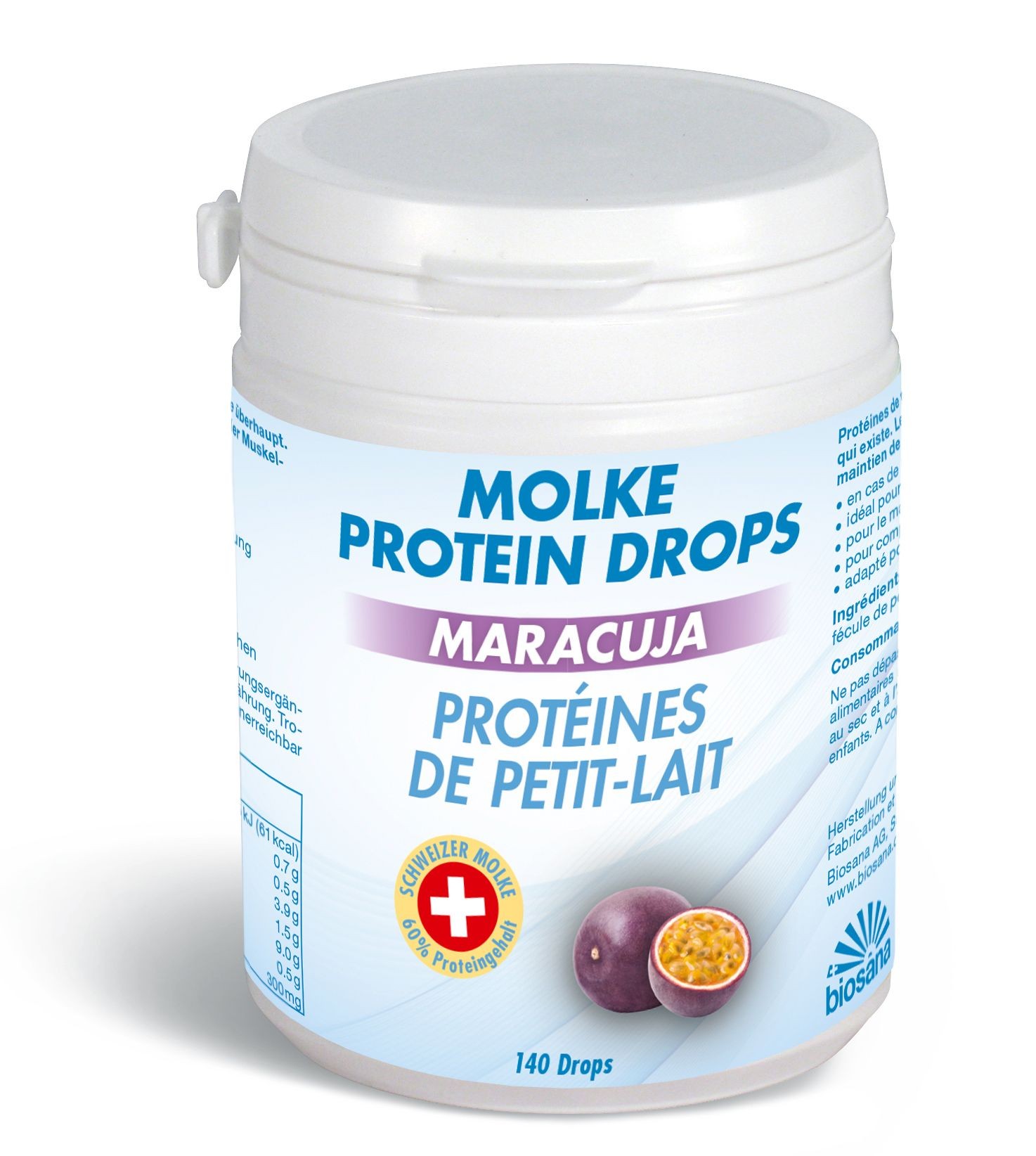 Image of Biosana Molke Protein Drops Maracuja (140 Stk)