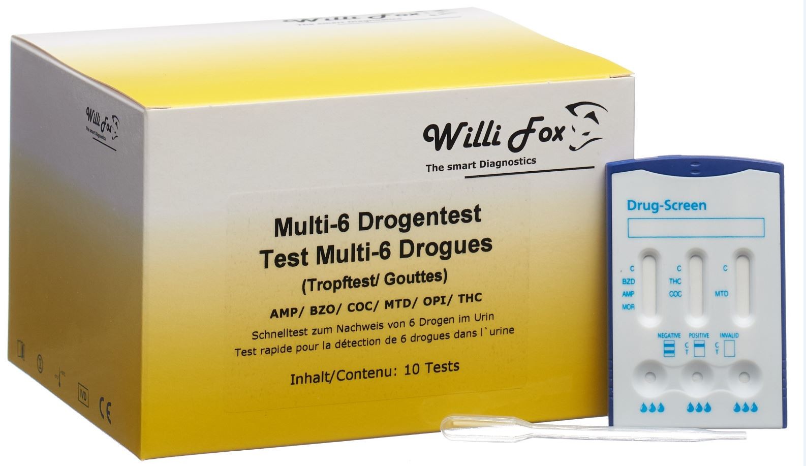 Image of Willi Fox Multi-6 Drogentest Tropftest (10 Stk)