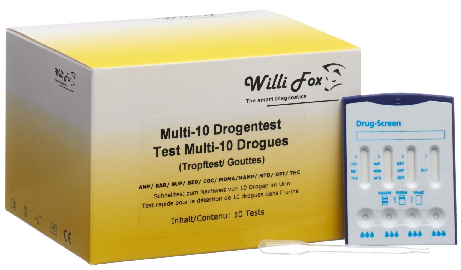 Image of Willi Fox Multi-10 Drogentest Tropftest (10 Stk)