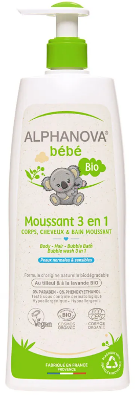 Image of ALPHANOVA bébé Moussant 3en1 Bio (500ml)
