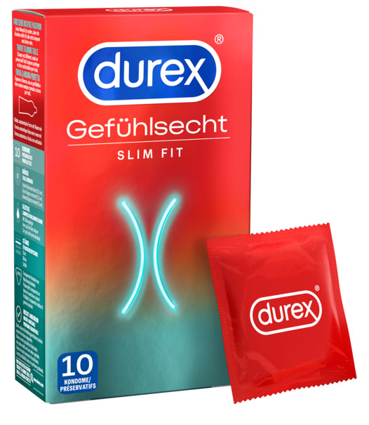 Image of Durex Kondome Gefühlsecht Slim Fit (10 Stk)