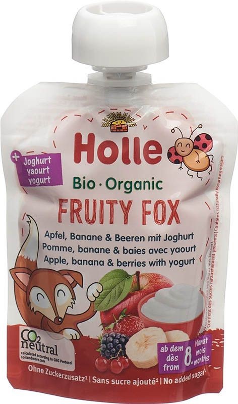 Image of Holle Fruity Fox Apfel Banane & Beeren Joghurt (85g)