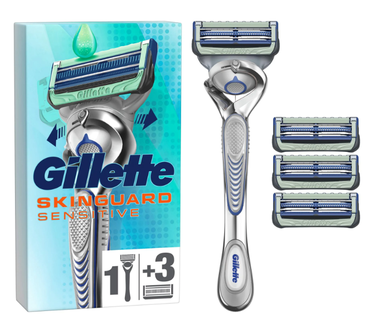 Image of Gillette SkinGuard Sensitive Flexball Rasierer mit 3 Ersatzklingen (1 Stk)