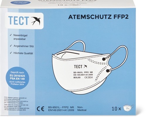 Image of TECT Atemschutzmaske FFP2 faltbar comfort (10 Stk)