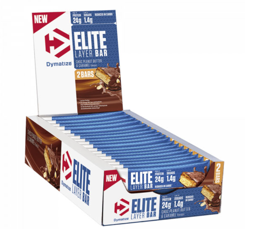 Image of Dymatize Elite Layer Pro Bar Schokolade Peanut Butter & Caramel (18x60g)