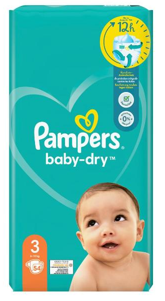 Image of PAMPERS Baby Dry Gr.3 6-10kg Midi Sparpack (54 Stk)