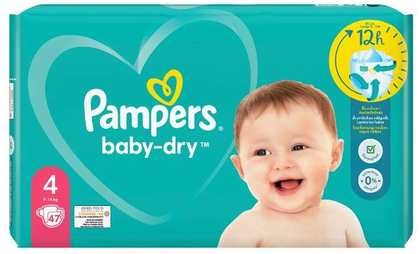 Image of Pampers Baby Dry Gr.4 9-14kg Maxi Sparpack (47 Stk)