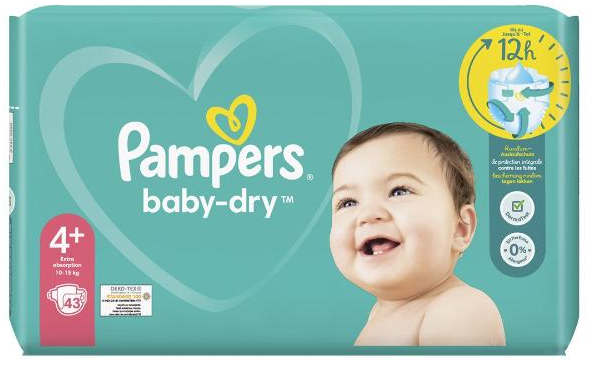 Image of Pampers Baby Dry Gr.4+ 10-15kg Maxi (43 Stk)