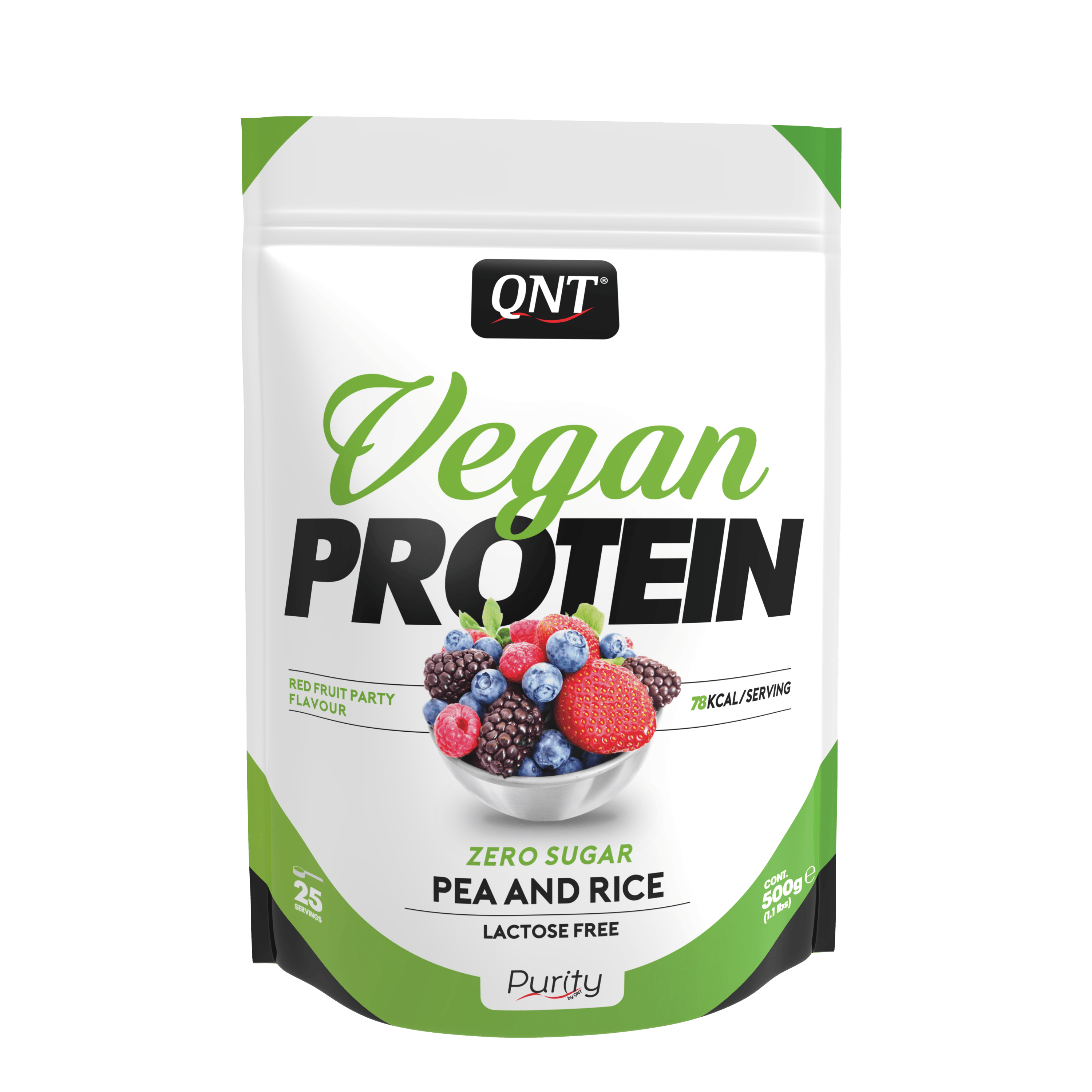 Image of QNT Vegan Protein Zero Sugar-Lactose Free Red Fruit (500g)