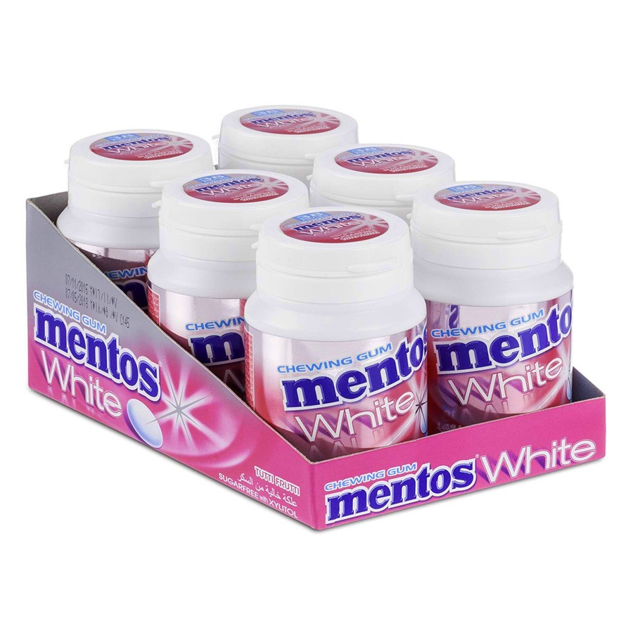 Image of Mentos White - Tutti Frutti Gum (6x75g)