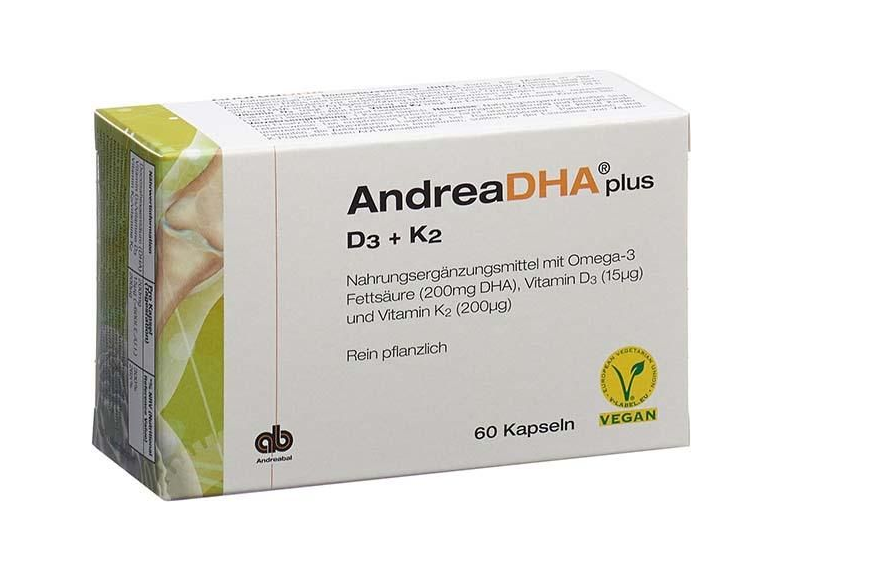 Image of Andreabal AndreaDHA plus Omega-3 Vitamin D3 + K2 Kapseln vegan (60 Stk)