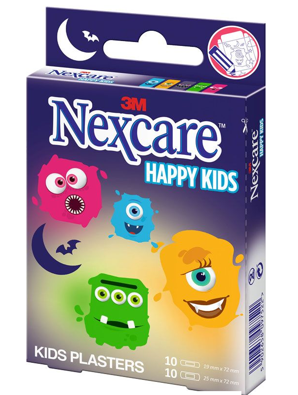 Image of 3M Nexcare Kinderpflaster Happy Kids Monsters (20 Stk)