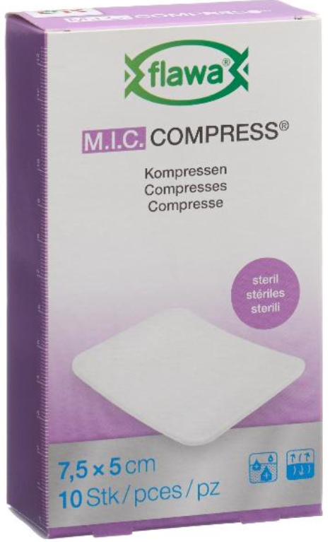 Image of FLAWA MIC Kompressen Steril 7,5x5cm (10 Stk)