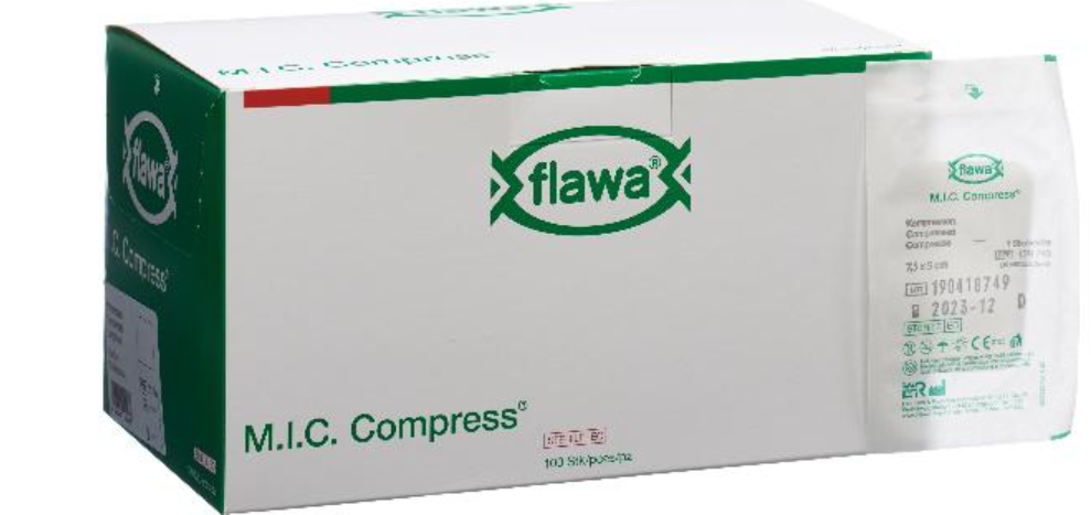 Image of FLAWA MIC Kompressen Steril 7,5x5cm (100 Stk)